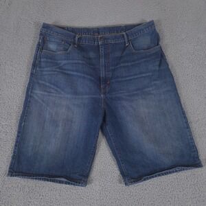 Levis Shorts Mens 42 Blue 569 12" Denim Jean Jorts Loose Straight Medium Wash